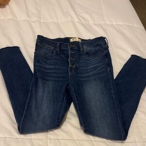 Madewell Dark Blue Skinny Jeans- 9” mid rise skinny